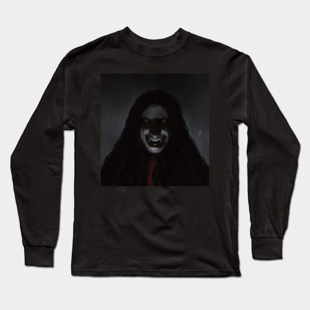 Metal Smile Demonic Ghost Long Sleeve T-Shirt by WE4R